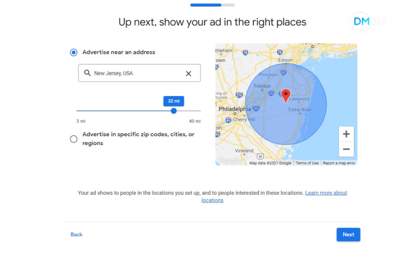 Select the Location of Your Smart Campaign