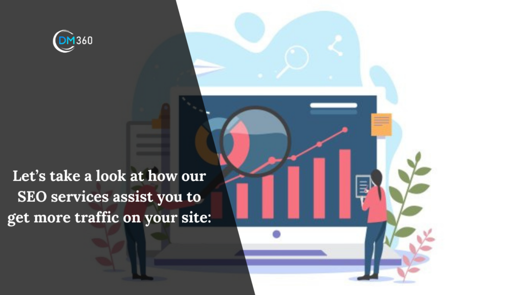 Let’s take a look at how our SEO services assist you to get more traffic on your site: